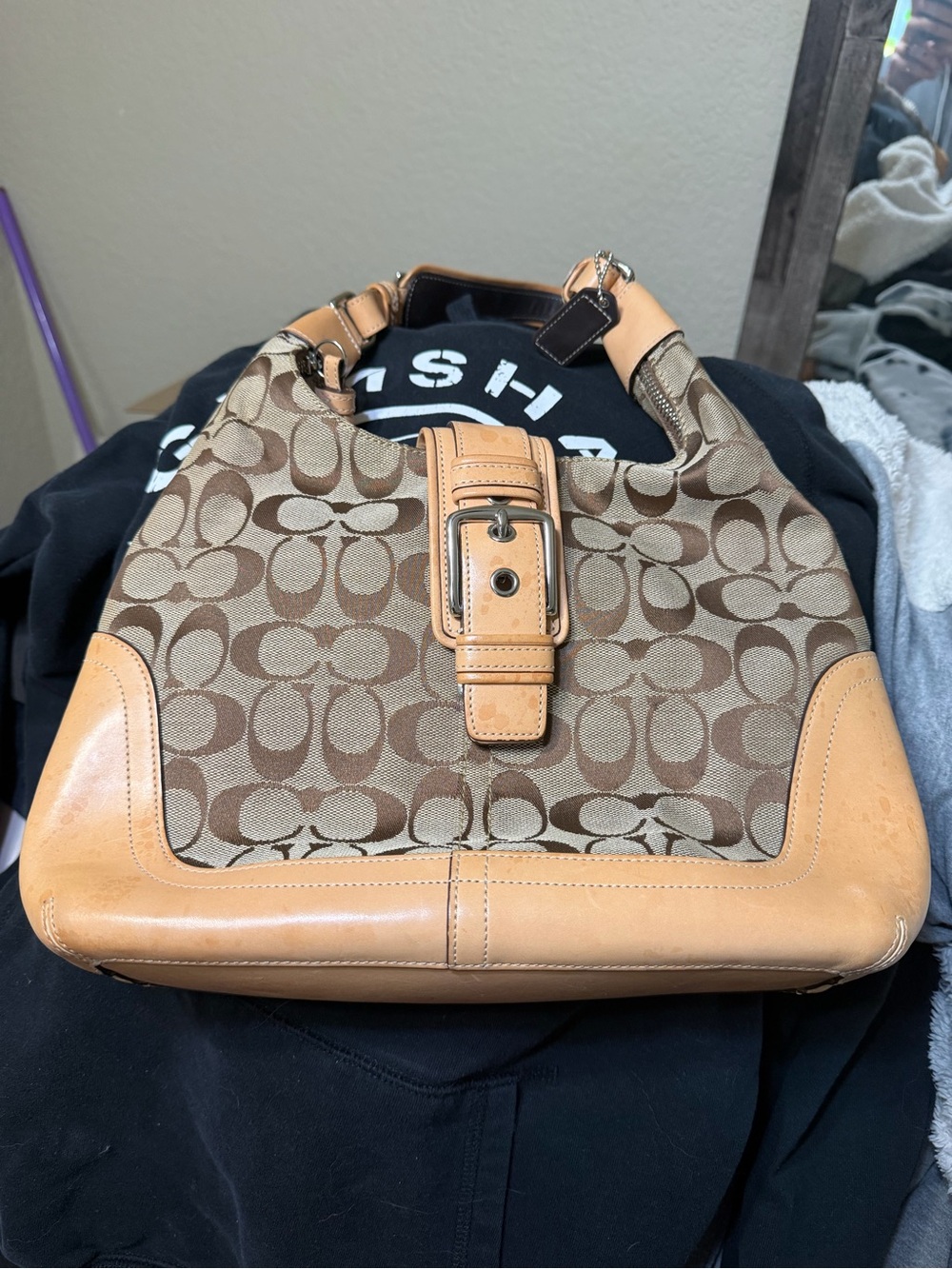 Coach soho 6824 bag Signature Canvas One-Shoulder Bag Brown Jackie